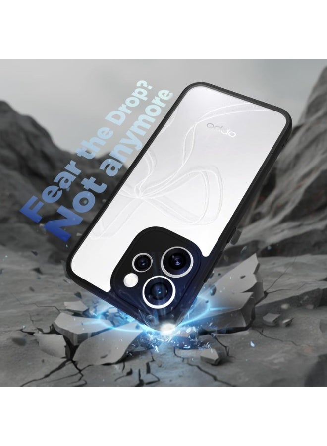 Case Cover Shockproof Hard PC Back Soft TPU Frame Anti-yellowing Slim Protective Cover Compatible with Oppo Reno 15 Pro (Clear) - Image 5